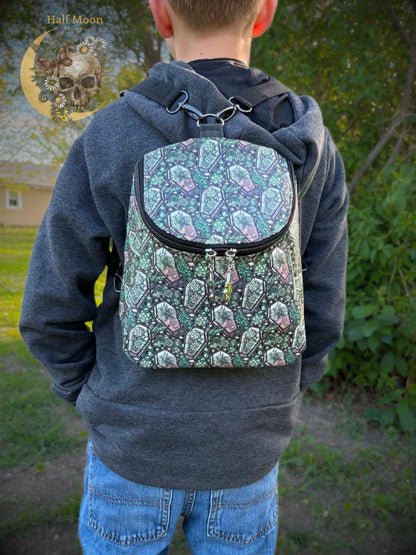 Succulents and coffins mini backpack
