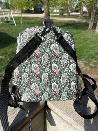 Succulents and coffins mini backpack